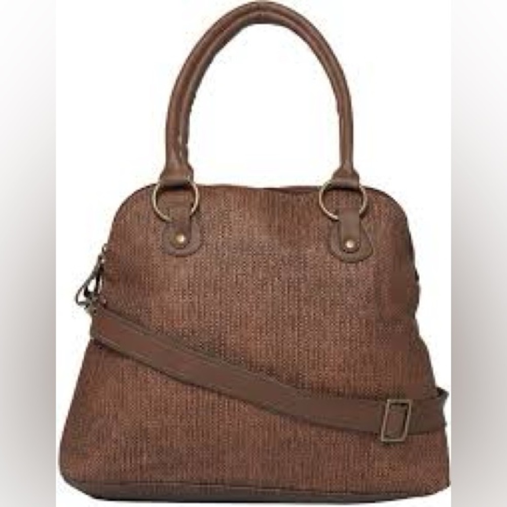 Baggit Pride Jhuti Coffee Brown Satchel Bag with Removable Shoulder Strap EUC